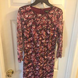 Kensie Multi Lace Floral Print Midi Dress (NWT!)